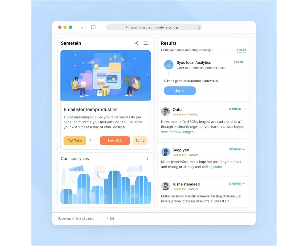 Email platform dashboard or concept